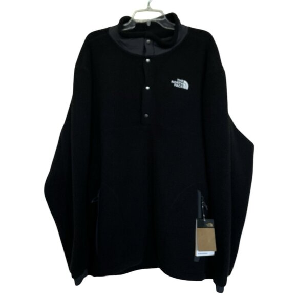The North Face Parkview Mens Size XXXL 3XL 1/2 Snap Sherpa Pullover Jacket Black - Picture 1 of 10
